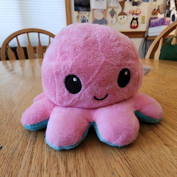 TeeTurtle Aqua/Pink The Original Reversible Octopus Plushie Stuffed Animal Toy - Picture 9 of 11